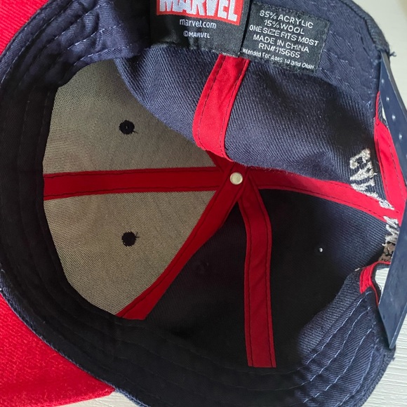 Marvel Captain America Red White Blue Original Snapback Cap Hat Wool Blend - Picture 6 of 6